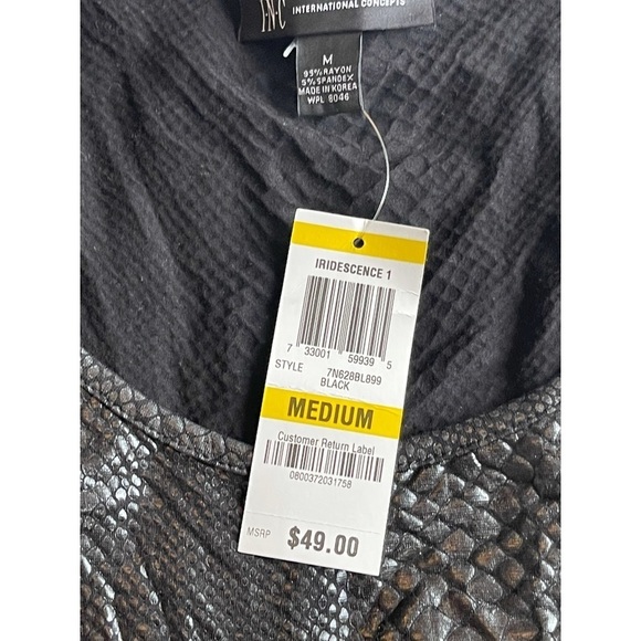 International Concepts Black animal print Career Shell top size medium NWT $49 - Picture 7 of 7